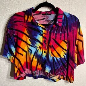 Tie Dye Animal print Crop Top!